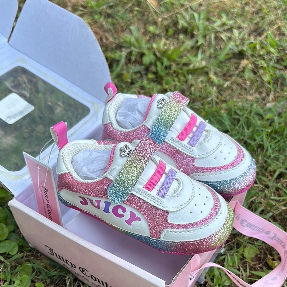 Juicy Couture Pink and Silver Baby Shoes